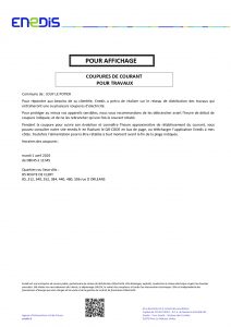 ENEDIS COUPURE ELECTRICITE